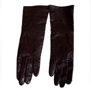 Vintage long Leather Gloves with lining Size Small Made in Japan New without tag